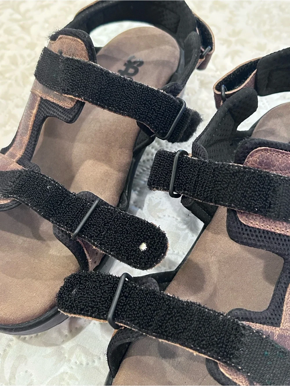 SAS Maverick Sport Men’s 9.5 Brown Leather Sandals Adjustable Slingback Comfort